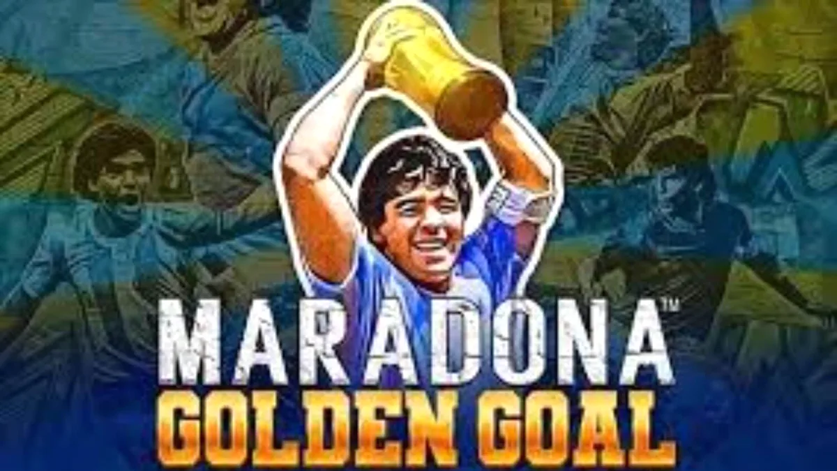 Maradona Golden Goal slot machine interface featuring football legend theme